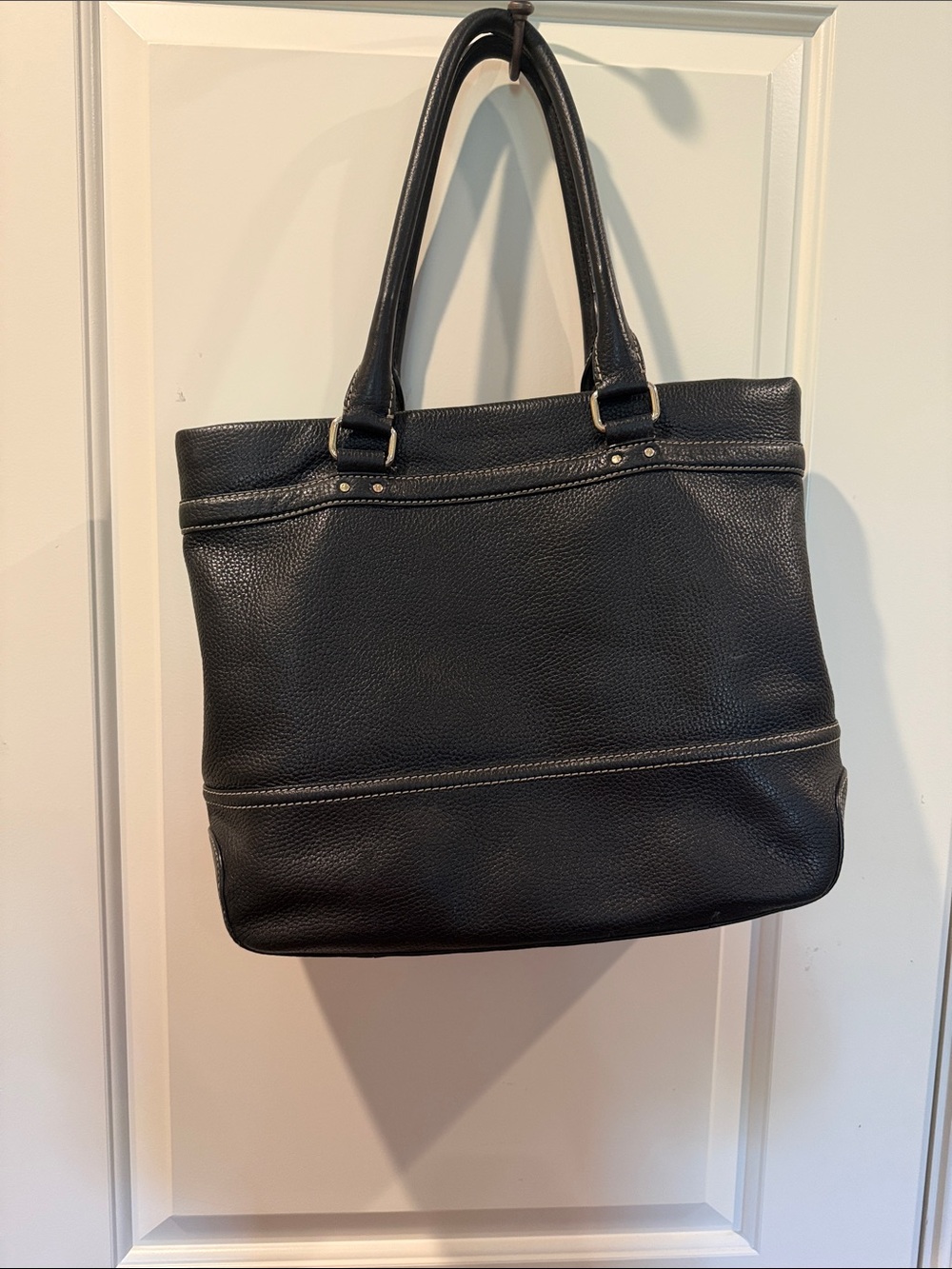 Kate spade Black Leather Tote Bag with Contrast Stitching - Picture 4 of 7